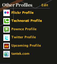 Pownce Other Profiles list