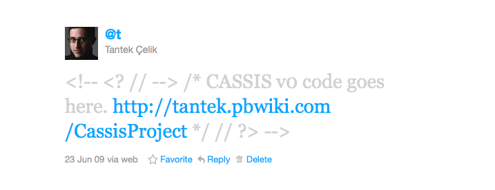 tweet of CASSIS v0 code