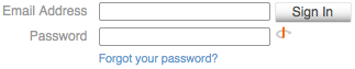 Dopplr email and password login form