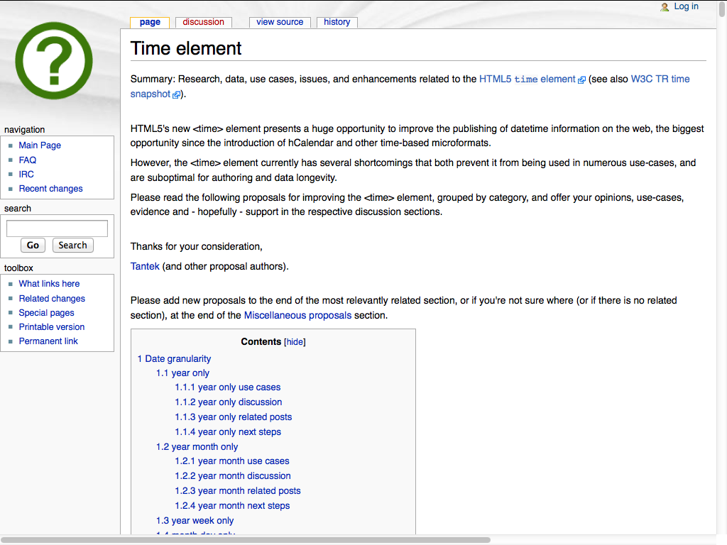 Time element on WHATWG wiki