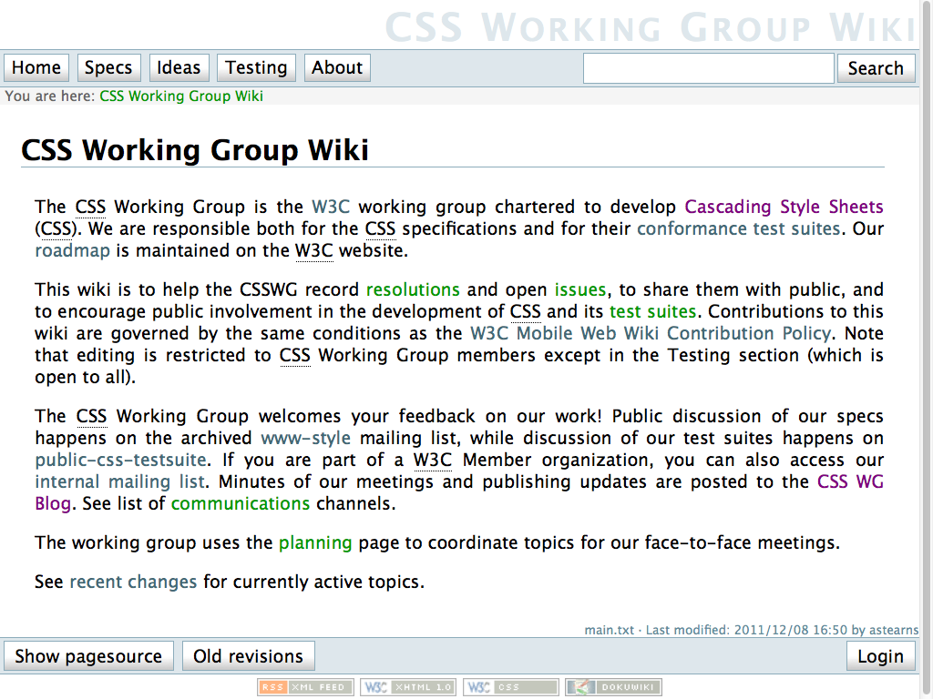 public readable CSSWG wiki