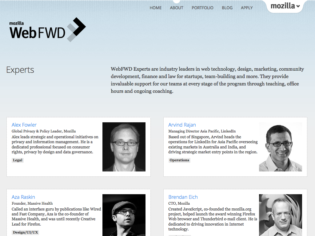 WebFWD.org - Mozilla Incubator